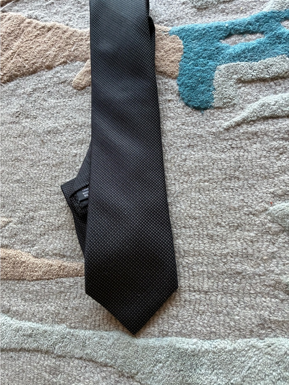 Classic Black Microdot Mens Silk Tie